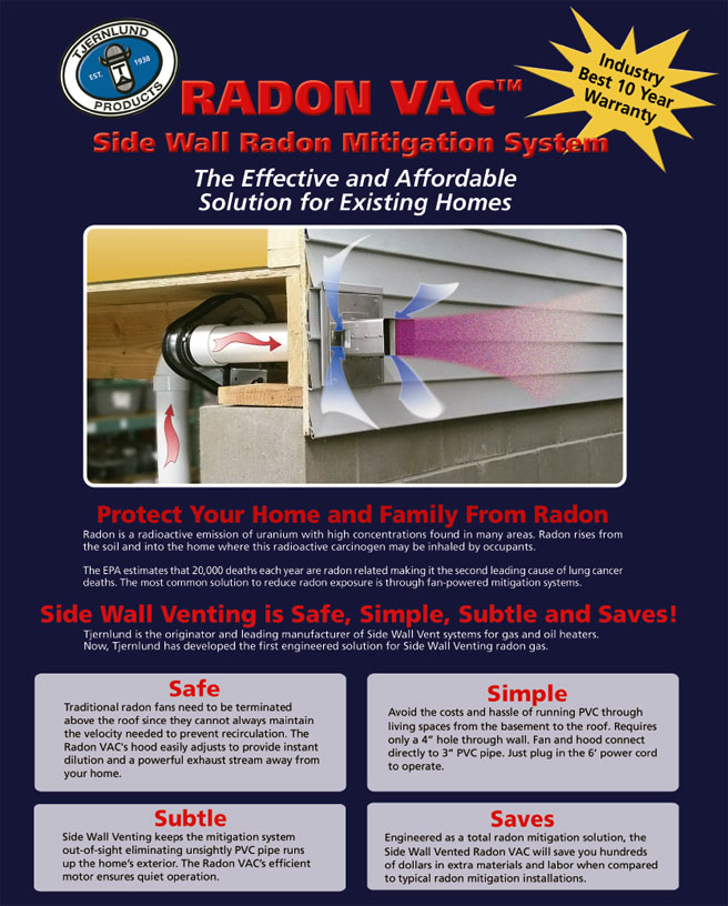 Radon Vac Side wall Radon Mitigation System